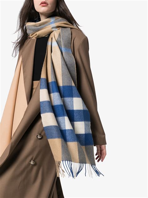 burberry cashmere blue scarf|Burberry cashmere check scarf price.